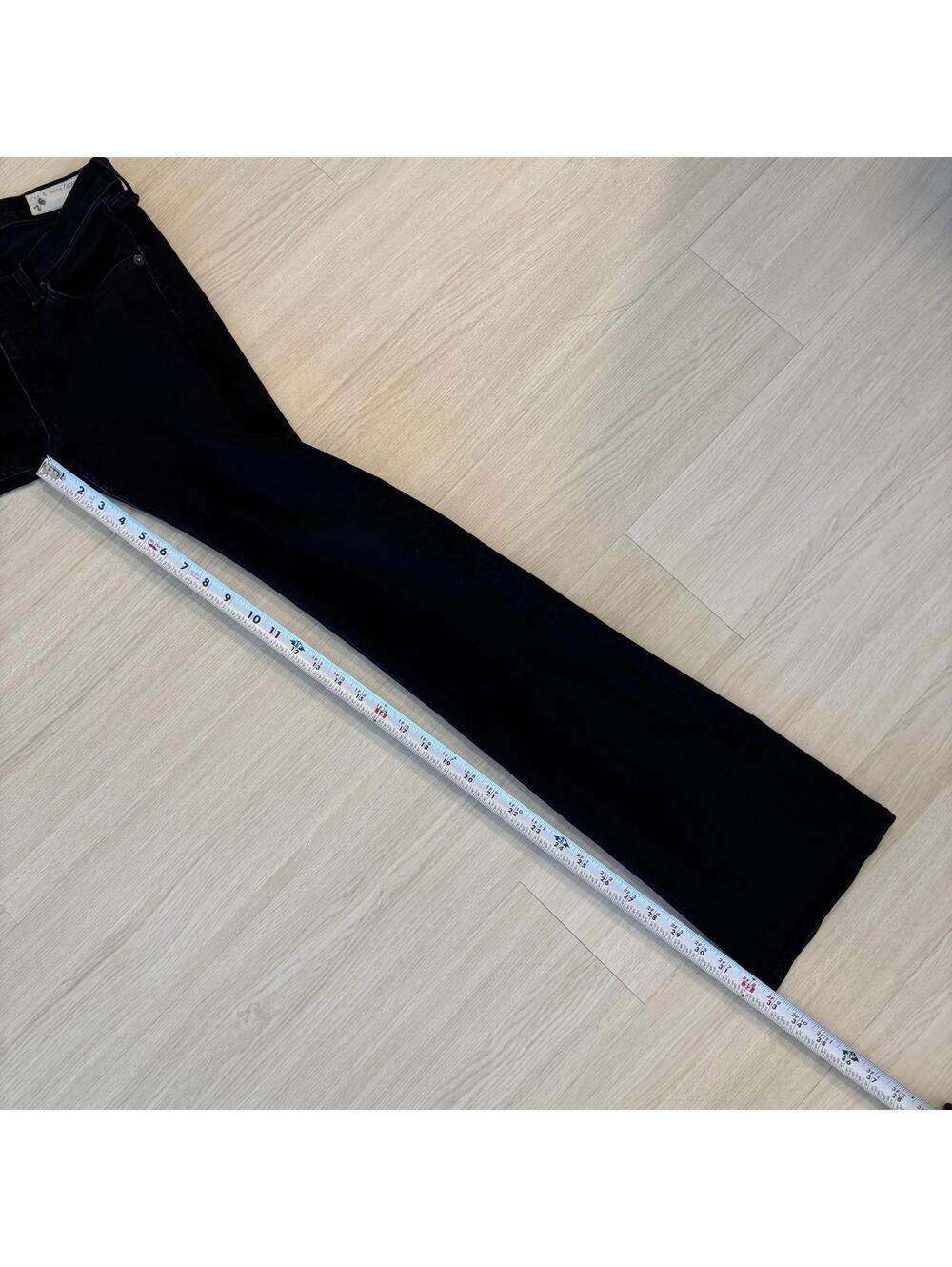Rag & Bone Stiletto Bootcut Jeans Womens 27 Coal Black Slim Denim Y2K Low Rise - Picture 9 of 9